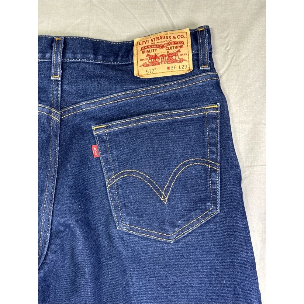 Levi's 517 Boot Cut Jeans 517 Dark wash Denim Men's 36 x 29 Y2K
